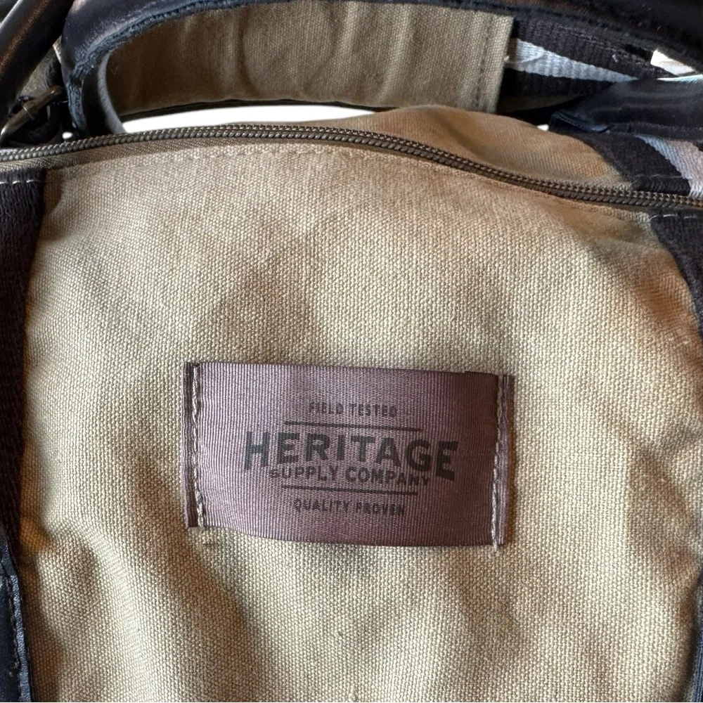 Heritage Supply Co Tan Striped Retro Overnighter Weekender Duffel Men's Bag